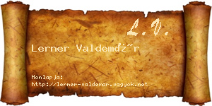 Lerner Valdemár névjegykártya